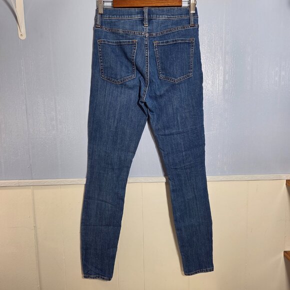 Gap 2/26R Medium Wash Denim Blue Distressed High Rise Jean Leggings - Picture 8 of 12
